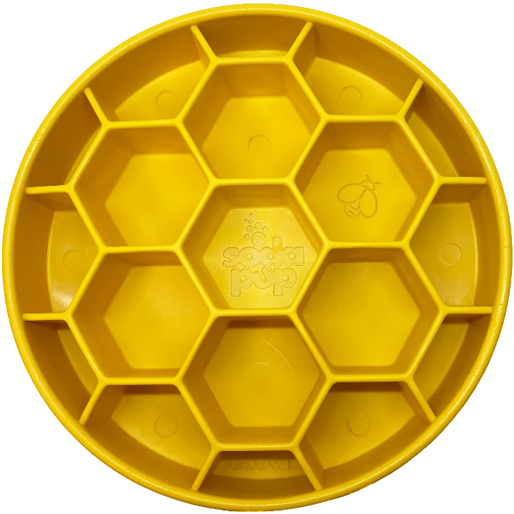SodaPup Honeycomb Slow Feeder Dog Bowl Cosmetic Second No packaging returns Yellow