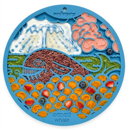 Whale eMat - Enrichment Lick Mat for Dogs and Cats - with Suction Cups | Whale Design | USA Made - SodaPup/True Dogs, LLC