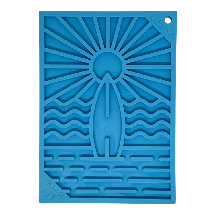 SodaPup Surf's Up eMat Small Lickmat Dogs Cats | Beach-Themed Design