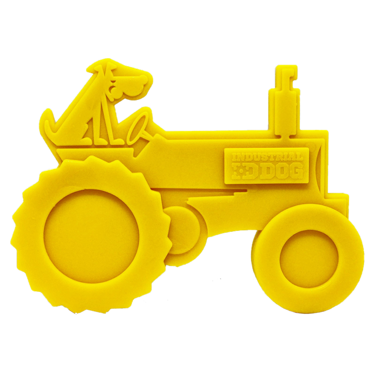 SodaPup Tractor Nylon Dog Toy Aggressive Chewers | USA Made Yellow