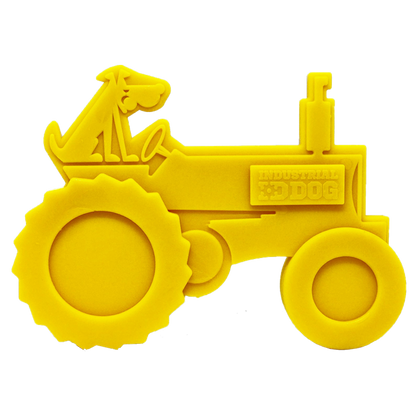 SodaPup Tractor Nylon Dog Toy Aggressive Chewers | USA Made Yellow