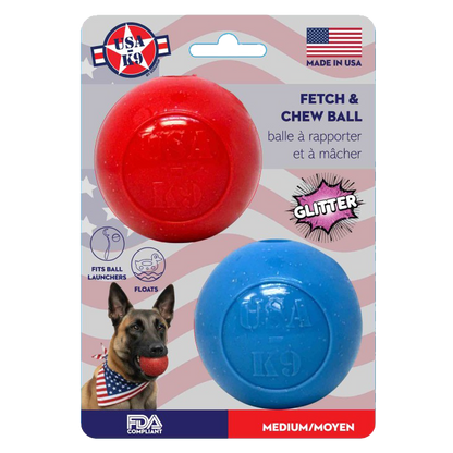 Glitter Ball 2-Pack Dog Toy | Soft Rubber Floating Fetch Ball with Treat Dispenser | USA Made - SodaPup/True Dogs, LLC