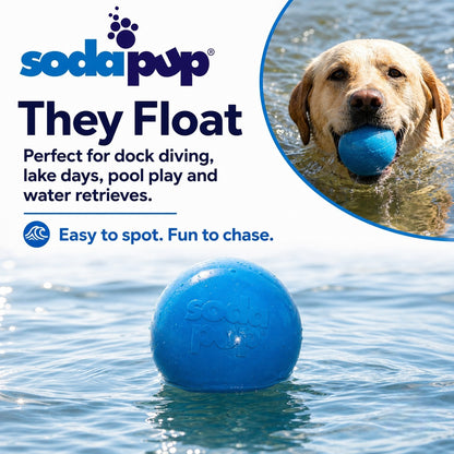 Glitter Ball  Dog Toy | Soft PUP-X Rubber Floating Fetch Ball with Treat Dispenser | USA Made - SodaPup/True Dogs, LLC