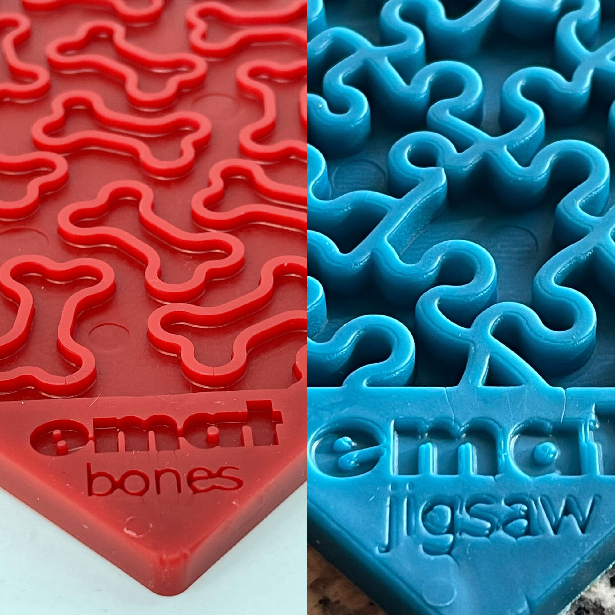 BlueBlue マットチャート 5点セット Blue Jigsaw & Red Bones Dog Lick Mat Bundle | 2-Pack Large Variety
