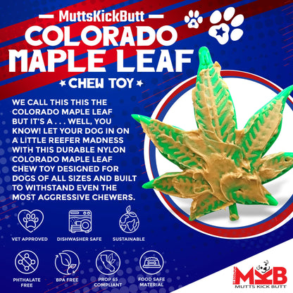 SodaPup Colorado Maple Leaf Nylon Dog Chew Toy Aggressive Chewers | USA Made