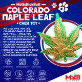 MKB Colorado Maple Leaf Durable Nylon Dog Chew Toy for Aggressive Chewers- Green - SodaPup/True Dogs, LLC