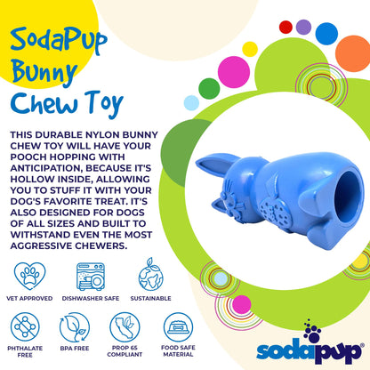 SodaPup Bunny Nylon Chew Toy Aggressive Chewers | Durable & USA Made