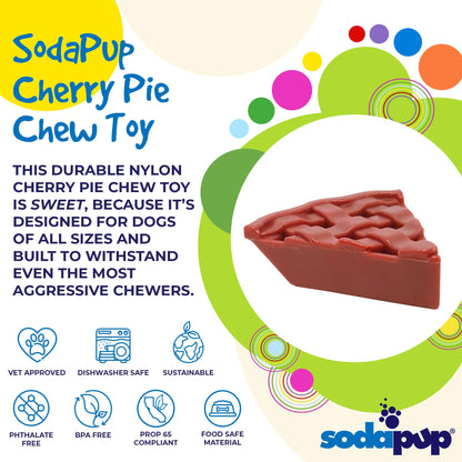 SodaPup Cherry Pie Nylon Dog Chew Toy Aggressive Chewers | USA Made
