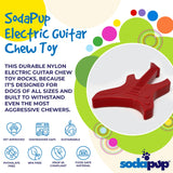 SP Electric Guitar Ultra Durable Nylon Dog Chew Toy for Aggressive Chewers - Red - SodaPup/True Dogs, LLC