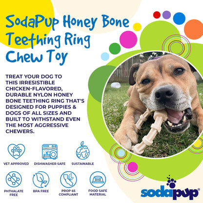 SodaPup Chicken Flavored Teething Ring Puppies & Aggressive Chewers | USA Made