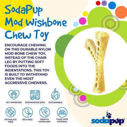 SodaPup MOD Wishbone Nylon Dog Chew Toy Aggressive Chewers | USA Made