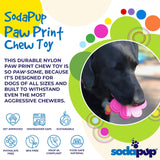 SP Paw Print Ultra Durable Nylon Dog Chew Toy for Aggressive Chewers - Pink - SodaPup/True Dogs, LLC