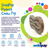 SP Peanut Ultra Durable Nylon Dog Chew Toy for Aggressive Chewers - Brown - SodaPup/True Dogs, LLC