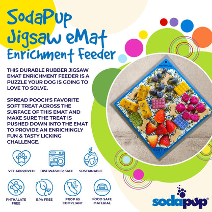 SodaPup Jigsaw Puzzle eMat Enrichment Lick Mat Dogs Cats | Toy Anxiety Relief USA Made
