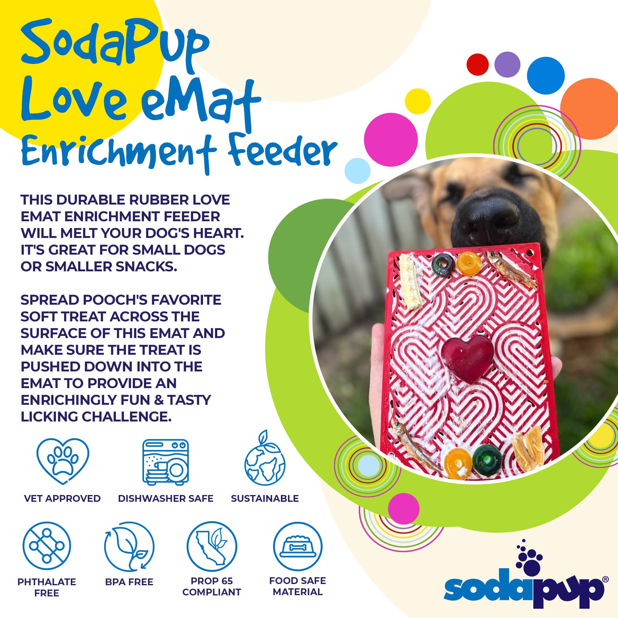 SodaPup Heart Design Love Emat Enrichment Lick Mat Large