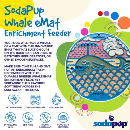 SodaPup Whale & Duckies Dog Lick Mat Bundle | 2-Pack Bathtub eMat Suction Cups