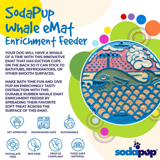 SodaPup Whale & Duckies Dog Lick Mat Bundle | 2-Pack Bathtub eMat Suction Cups