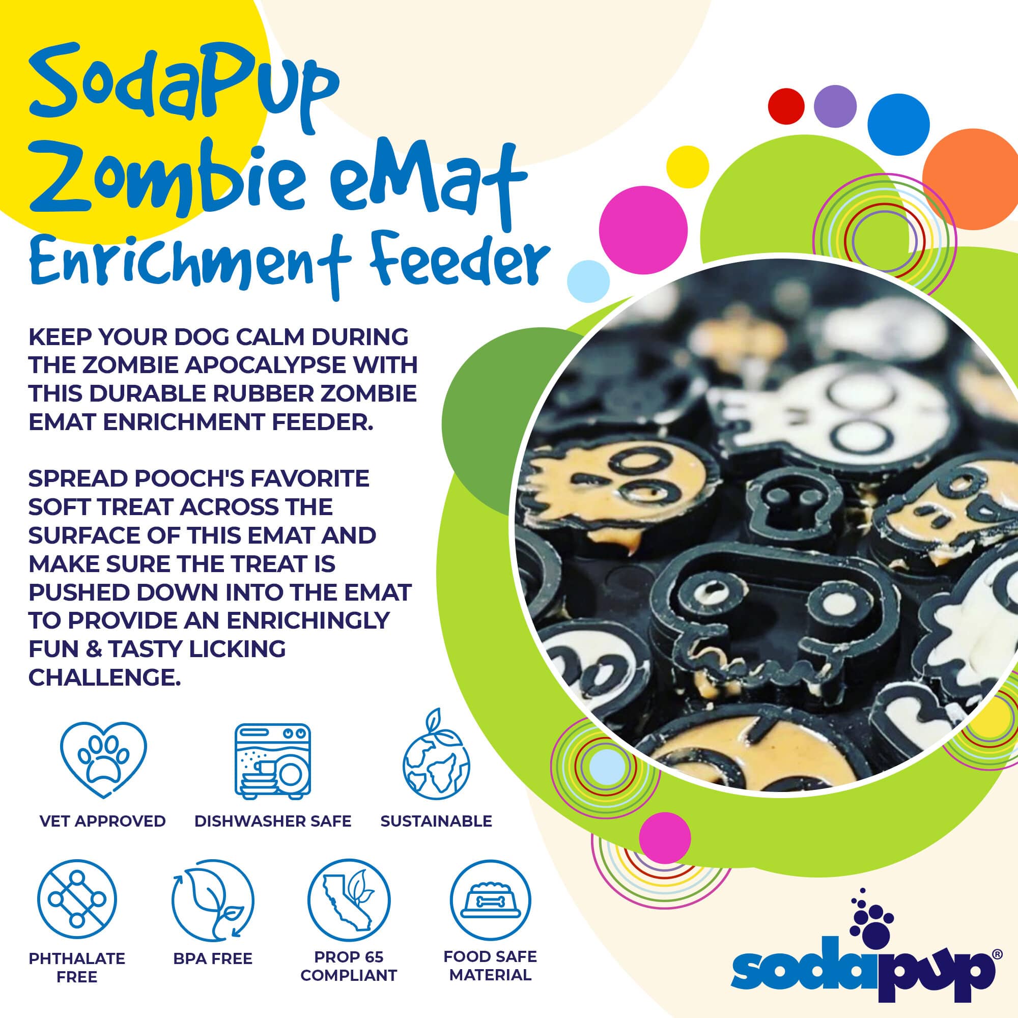 Zombie eMat - Enrichment Lick Mat for Dogs and Cats | Halloween