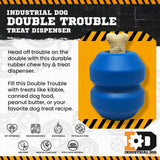 ID Double Trouble Durable Rubber Chew Toy and Treat Dispenser - Large - Blue - SodaPup/True Dogs, LLC