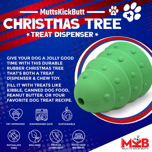 SodaPup Christmas Tree Dog Toy Durable Rubber Chew Large Dogs | USA Made