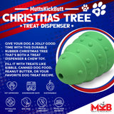Christmas Tree Durable Rubber Chew Toy & Treat Dispenser