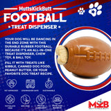 MKB Football Durable Synthetic Rubber Chew Toy and Treat Dispenser - Medium - Brown - SodaPup/True Dogs, LLC