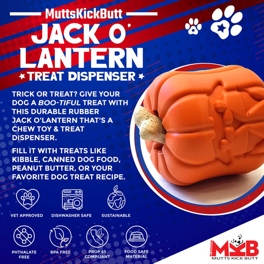 SodaPup Jack O' Lantern Dog Toy Durable Halloween Chew Large Dogs | USA Made
