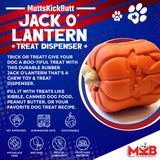 MKB Jack O' Lantern Durable Rubber Chew Toy & Treat Dispenser - Large - Orange - SodaPup/True Dogs, LLC