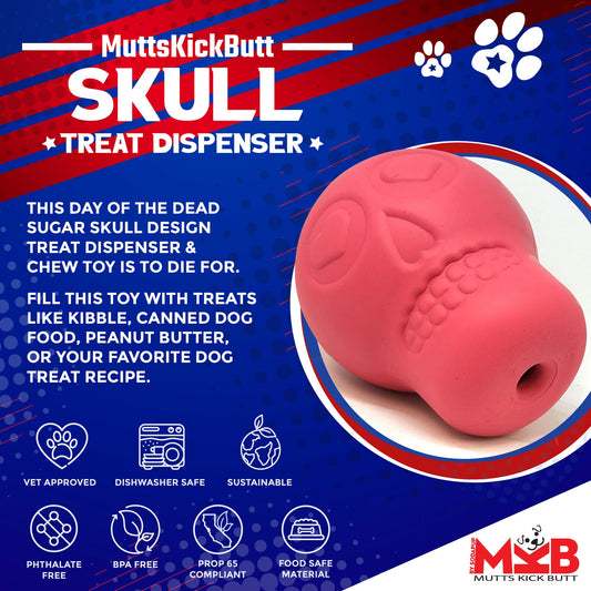 SodaPup Sugar Skull Dog Chew Toy & Treat Dispenser USA Made |