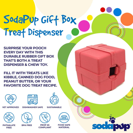SodaPup Gift Box eDispenser Durable Rubber Treat Dispenser Dogs | USA Made