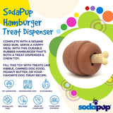 SP Hamburger Durable Rubber Chew Toy & Treat Dispenser  - Large - SodaPup/True Dogs, LLC