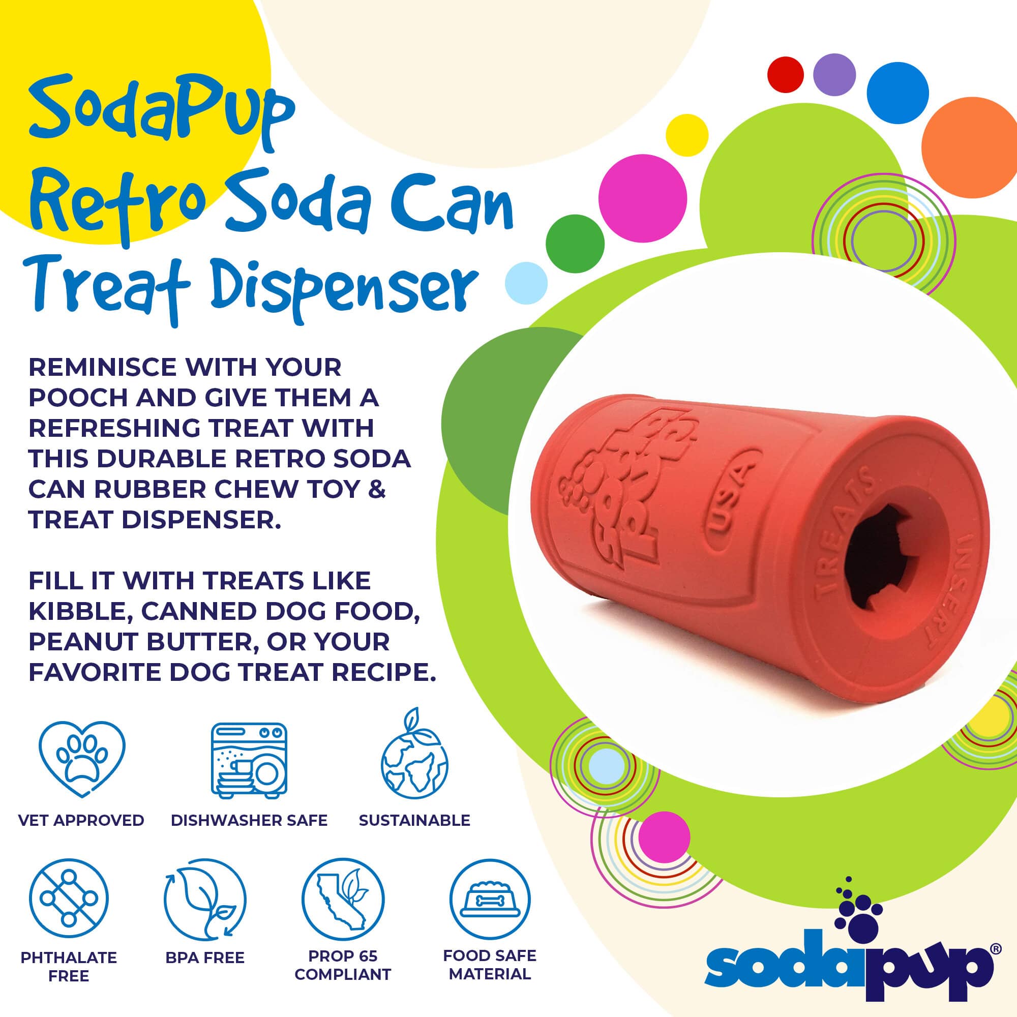 SodaPup Life Ring – Durable Dog Treat Dispenser & Chew Toy Made in USA from  Non-Toxic, Pet Safe, Food Safe Natural Rubber Material for Mental