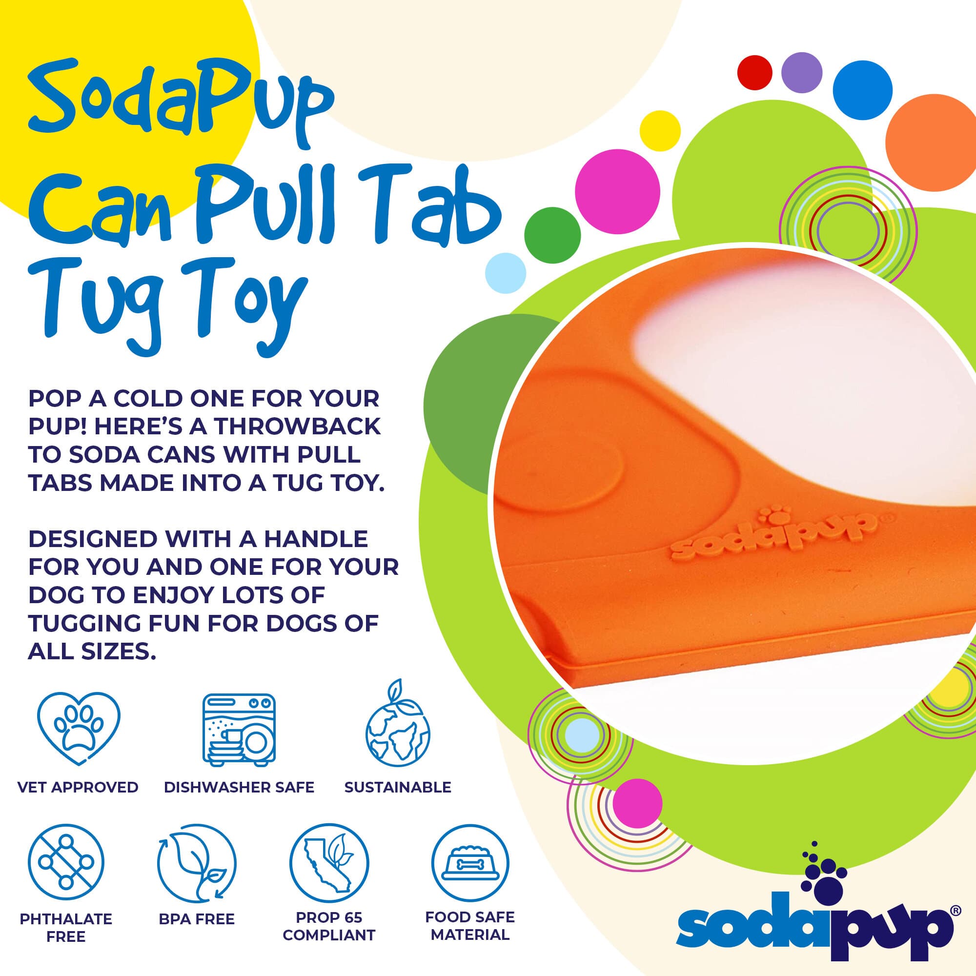 Pop Top Rubber Tug Toy for Interactive Play | Heavy Chewers | USA