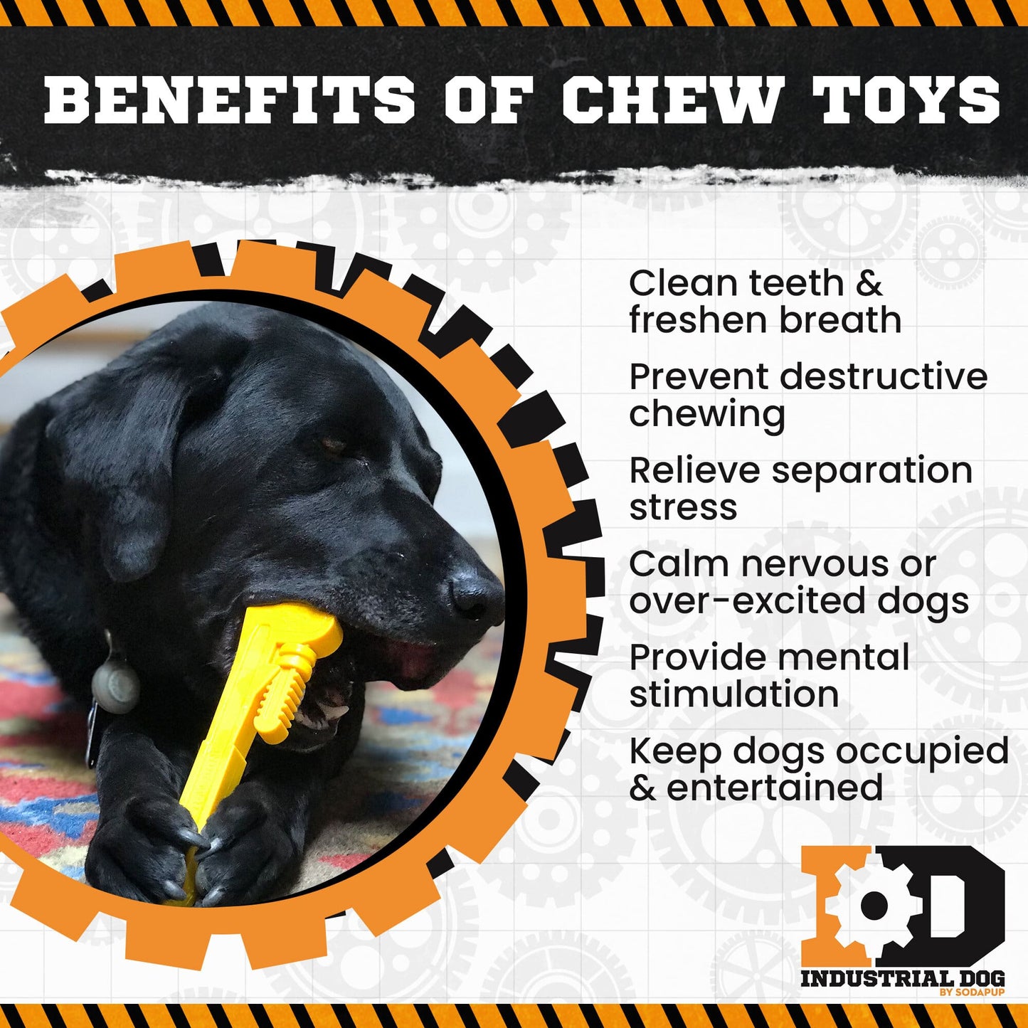 SodaPup Pipe Wrench Nylon Dog Toy Aggressive Chewers | USA Made