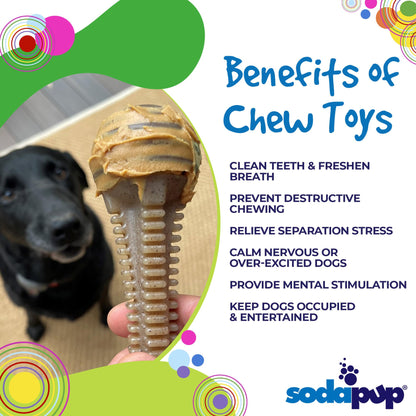 SodaPup Honey Bone Dental Tower Nylon Chew Toy Aggressive Chewers | USA Made