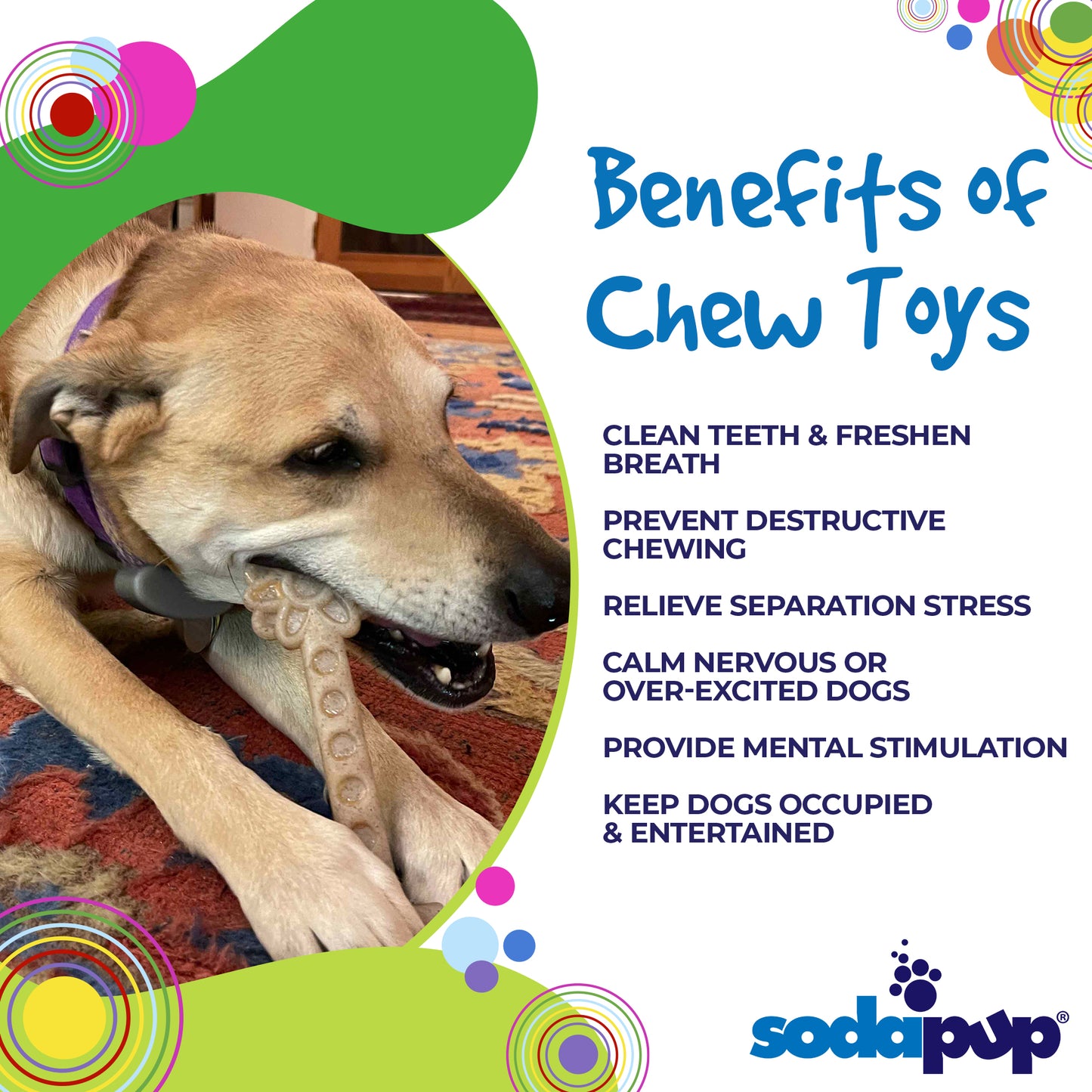 SodaPup Flower Tower Nylon Chew Toy Aggressive Chewers USA Made Enrichment