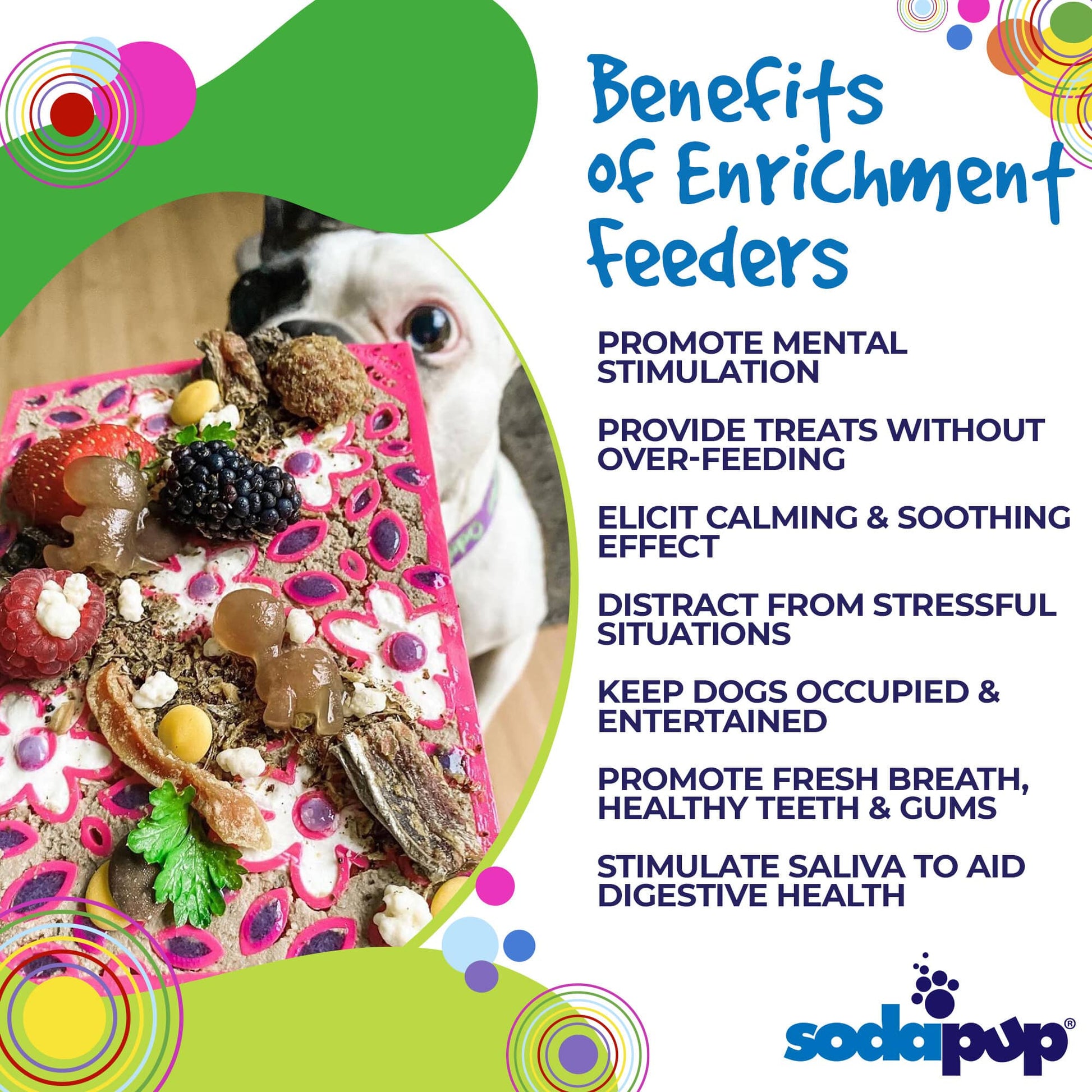 SodaPup Flower Power emat Enrichment Lick Mat Dogs Cats | Design USA Made