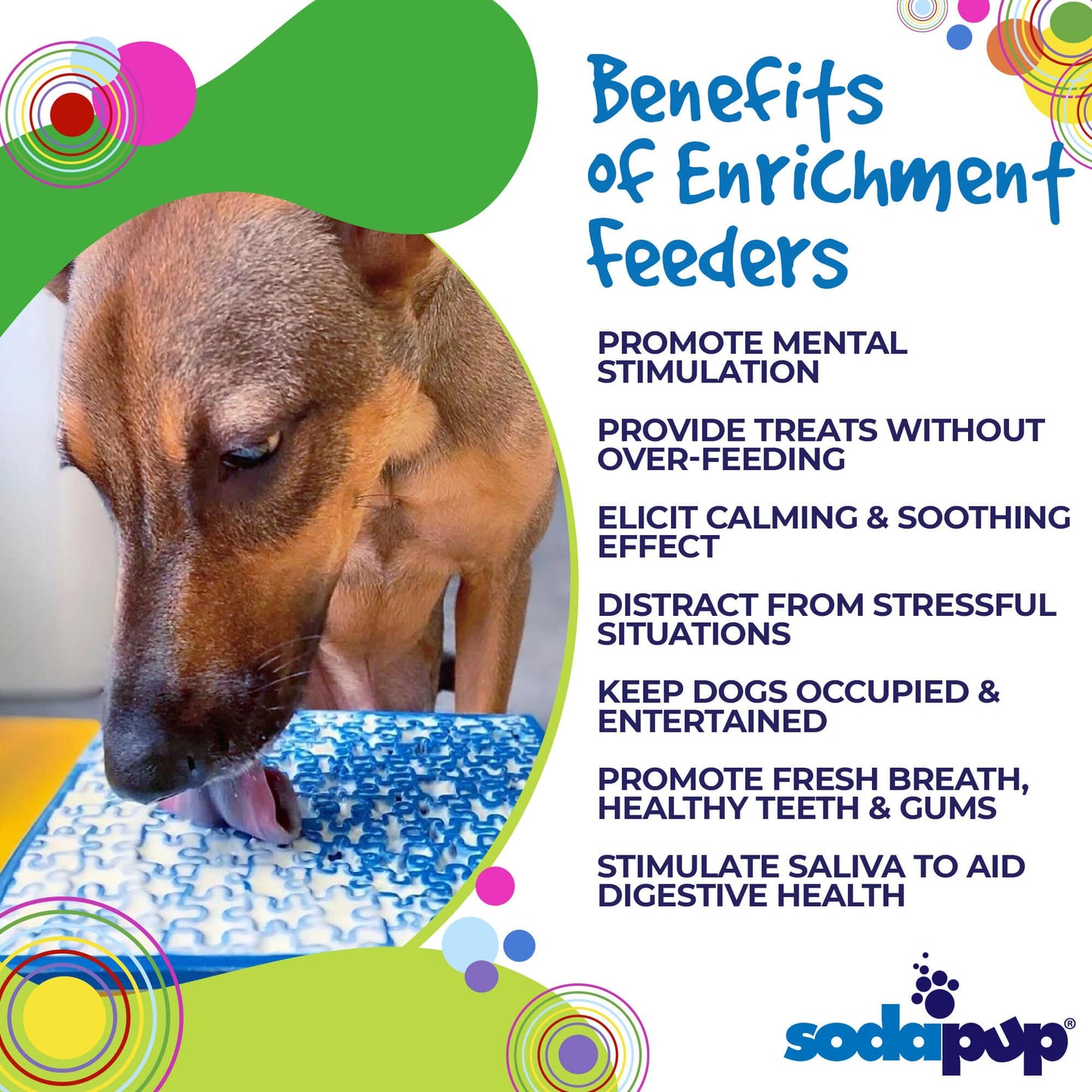 SodaPup Jigsaw Puzzle eMat Enrichment Lick Mat Dogs Cats | Toy Anxiety Relief USA Made