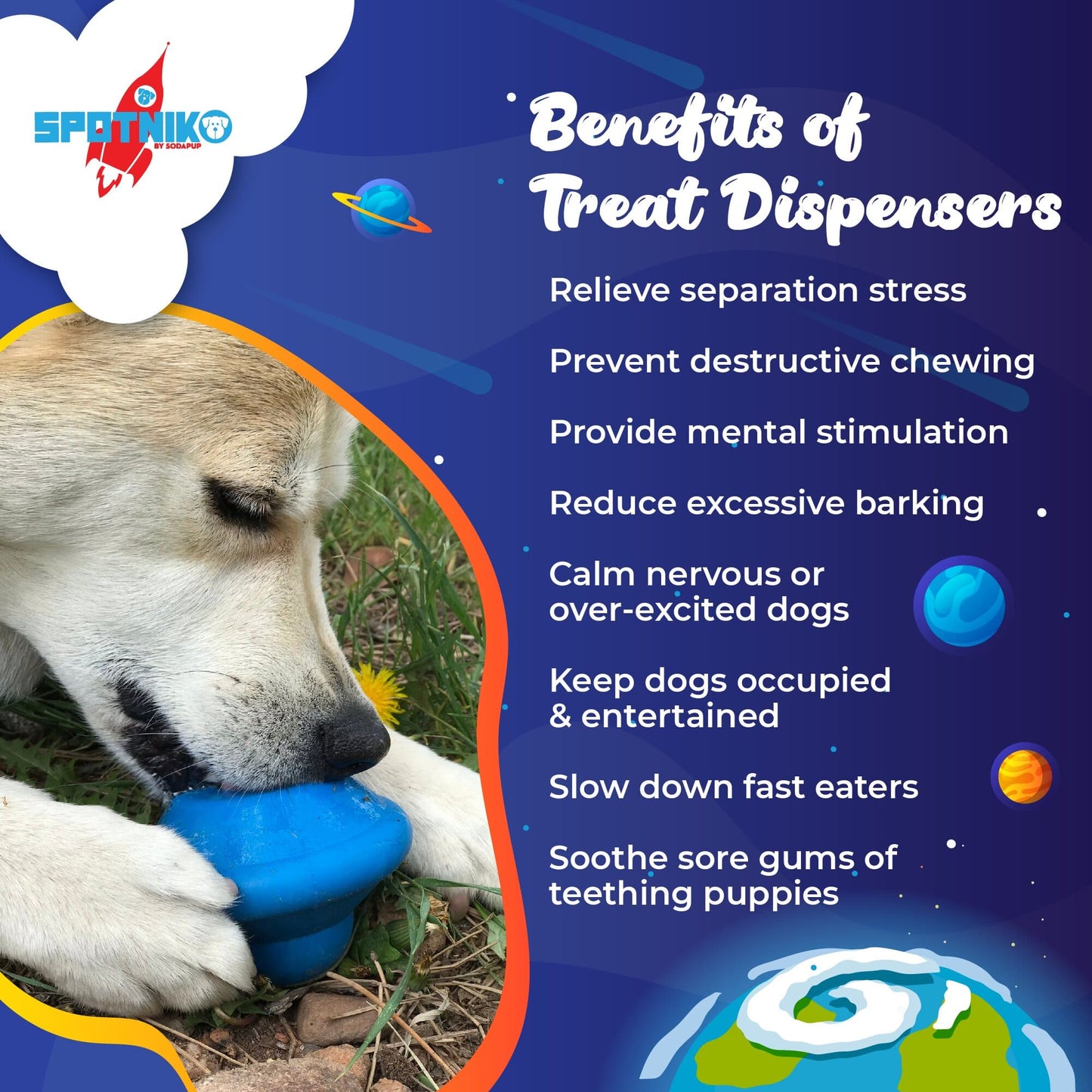 SodaPup Flying Saucer Dog Toy Durable UFO Chew & Treat Dispenser | USA Made