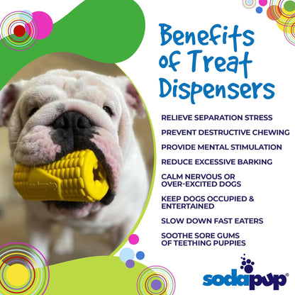SodaPup Corn Cob Dog Toy Durable Rubber Treat Dispenser | USA Made