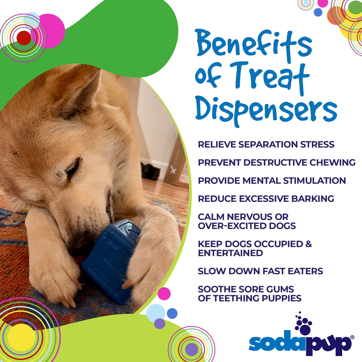 SodaPup Love Cube eDispenser Durable Rubber Chew Toy & Treat Dispenser | USA Made