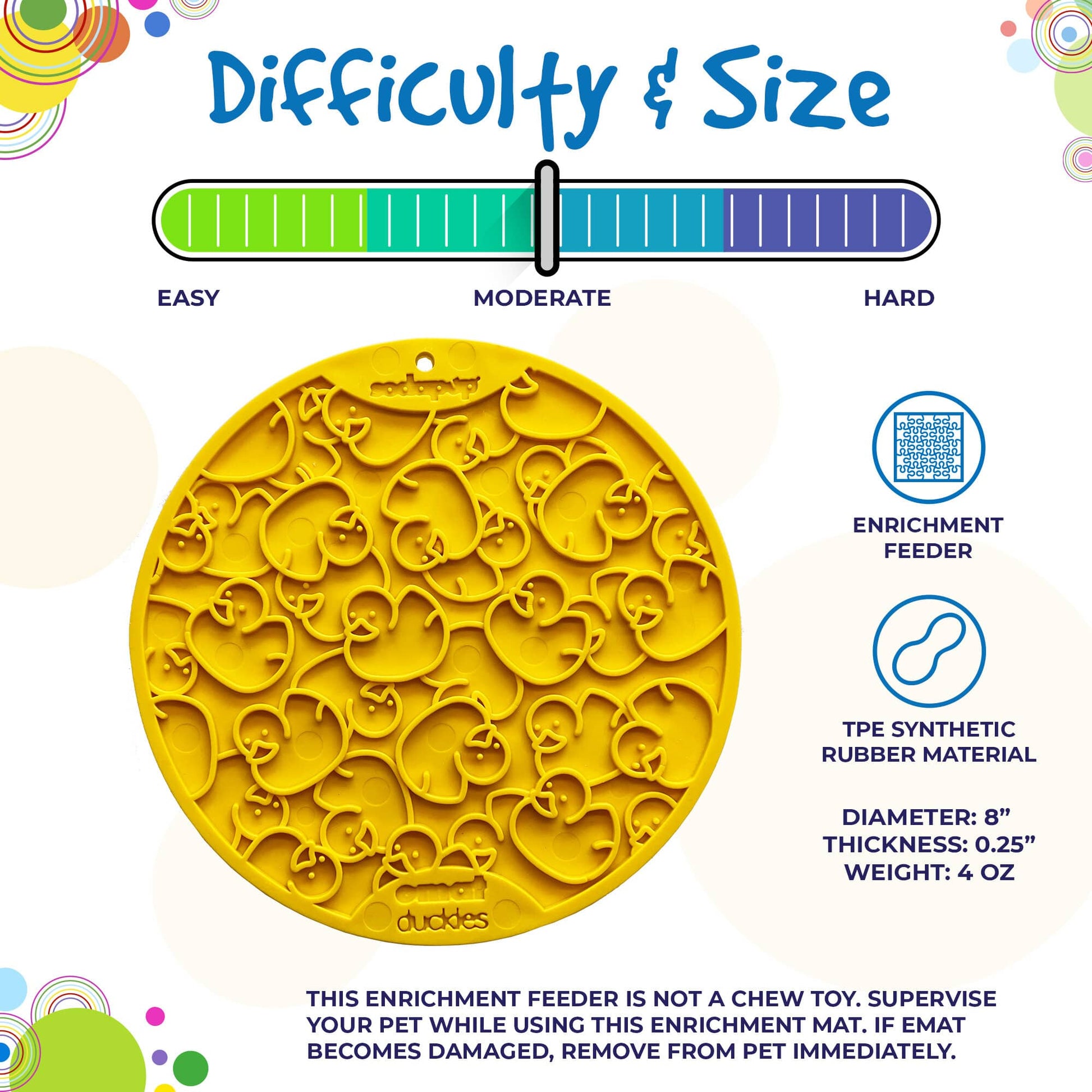 SodaPup Rubber Duckies emat Enrichment Lick Mat Dogs Cats Suction Cups | Bath Time Design USA Made