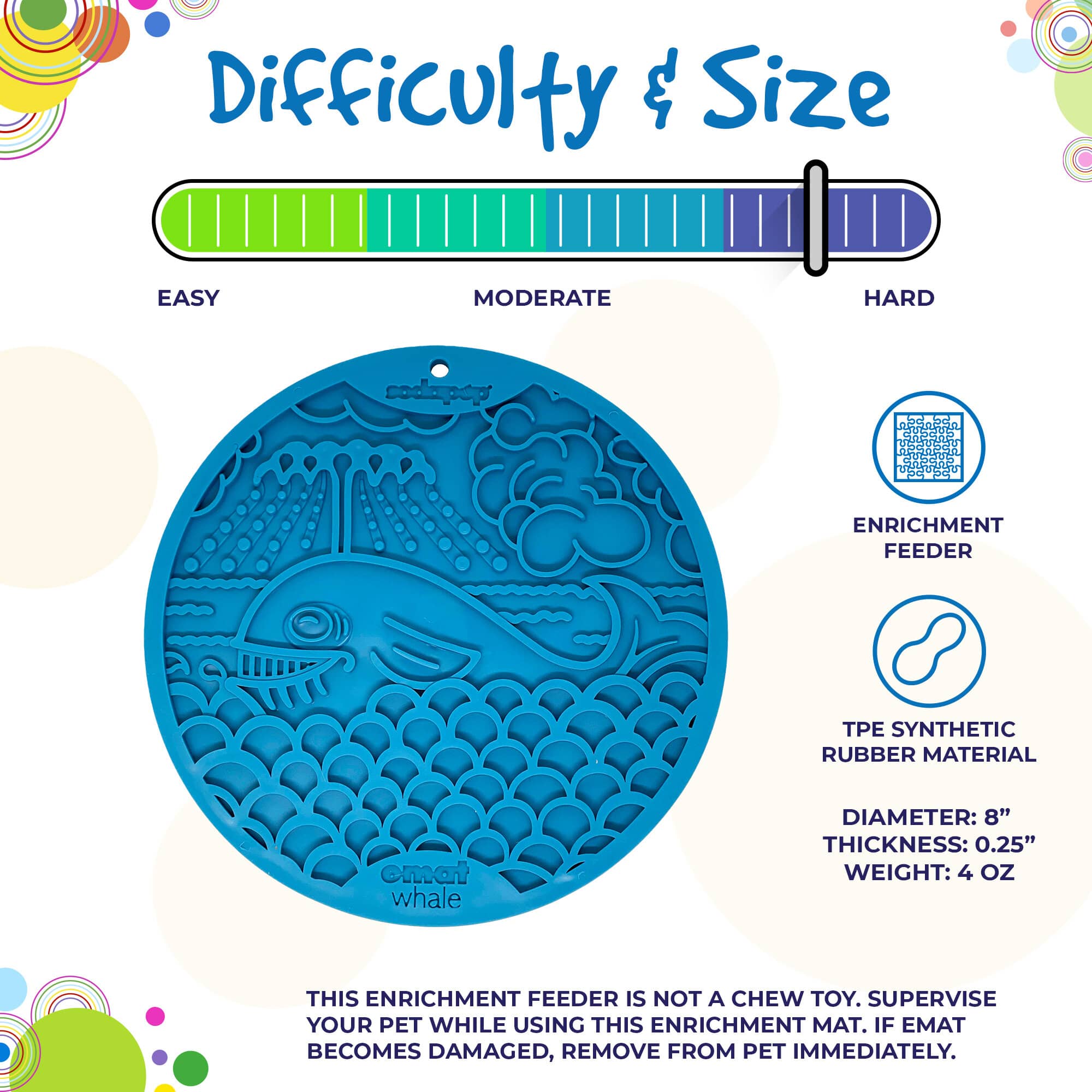 Whale Dog Lick Mat with Suction Cups | eMat Enrichment Toy