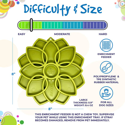 SodaPup Mandala eTray Shallow Slow Feeder Dog Bowl Enrichment | USA Made
