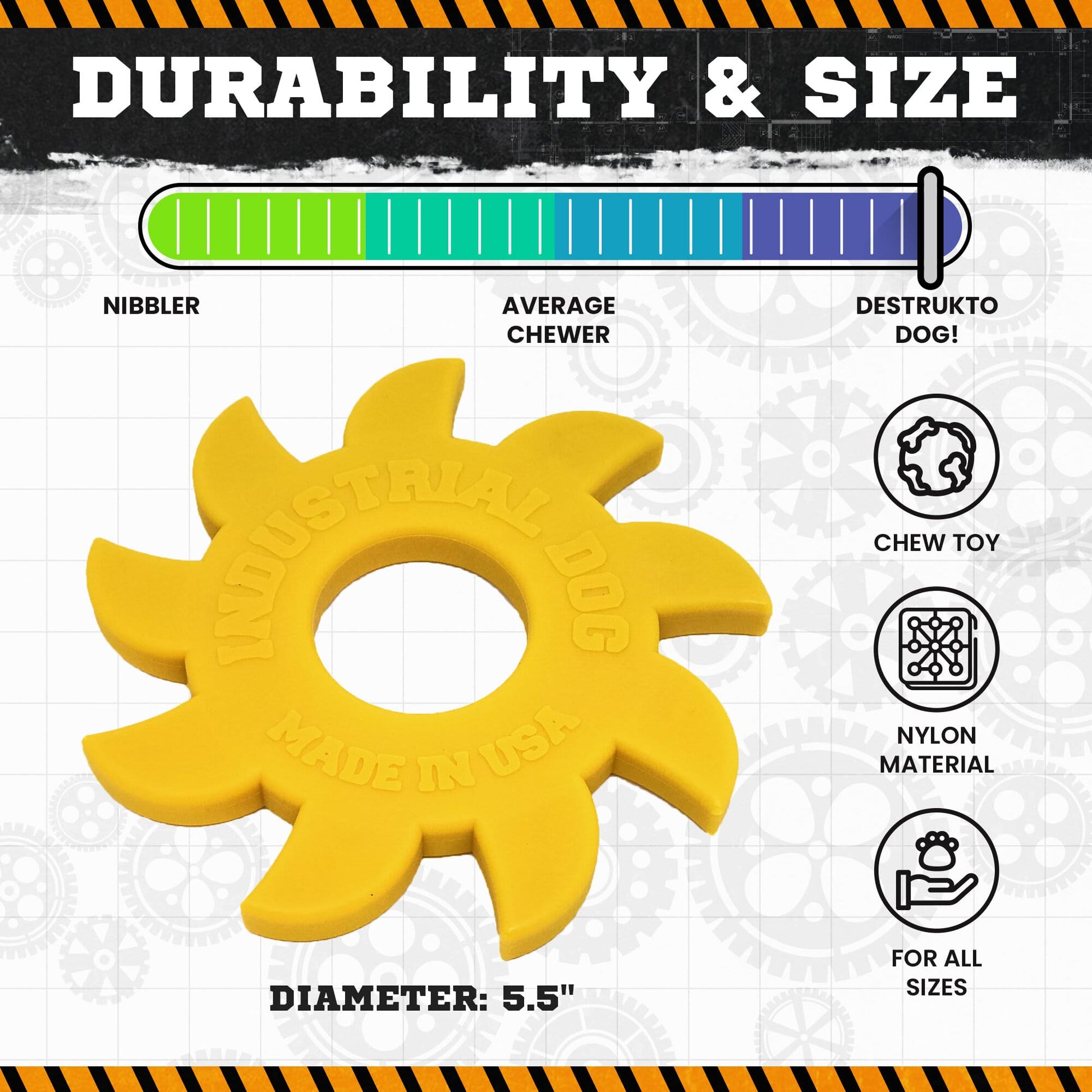 SodaPup Circular Saw Blade Ultra Durable Nylon Dog Chew Toy