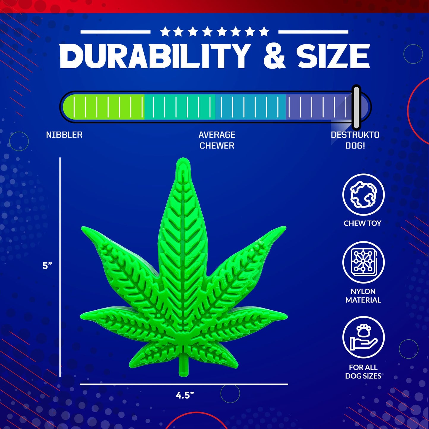 SodaPup Colorado Maple Leaf Nylon Dog Chew Toy Aggressive Chewers | USA Made