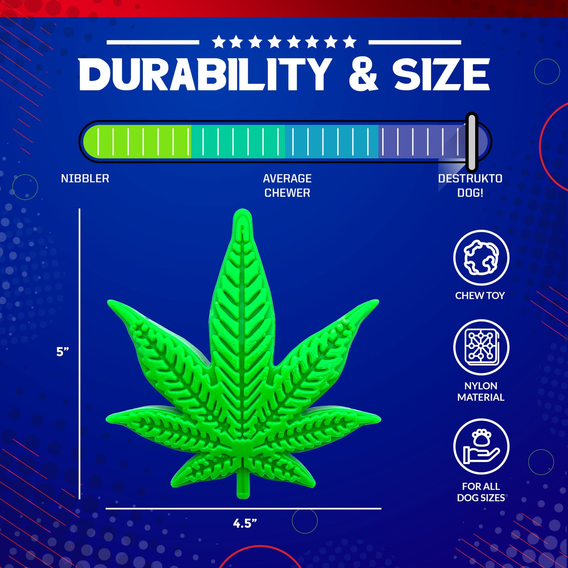 SodaPup Colorado Maple Leaf Nylon Dog Chew Toy Aggressive Chewers | USA Made