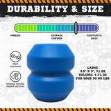 ID Double Trouble Durable Rubber Chew Toy and Treat Dispenser - Large - Blue - SodaPup/True Dogs, LLC