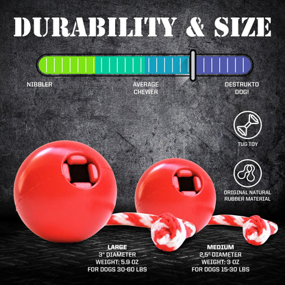 SodaPup USA-K9 Cherry Bomb Rubber Dog Chew Toy | K9 Handler Reward Blue USA Made