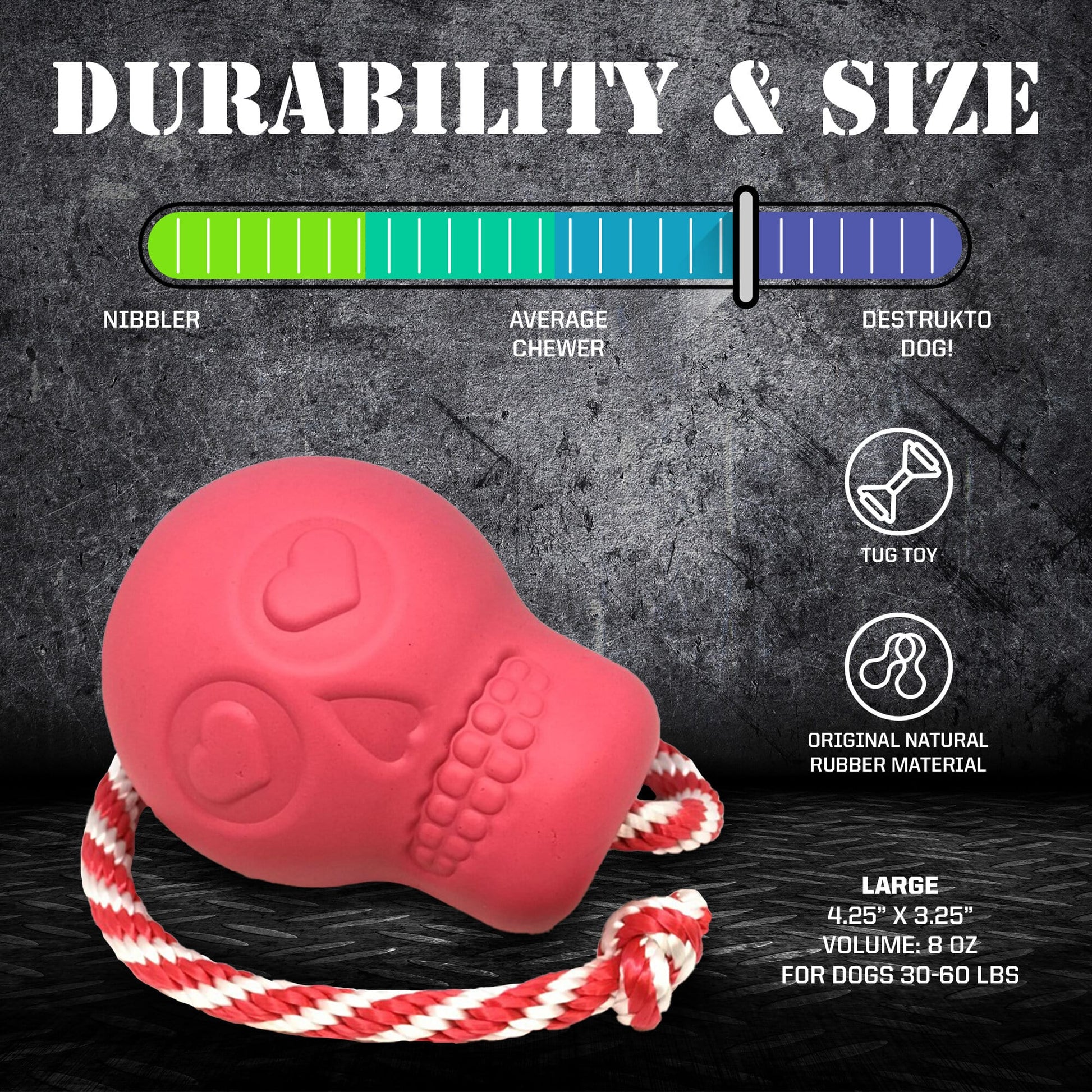 SodaPup USA-K9 Skull Dog Chew Toy & Treat Dispenser Made USA |
